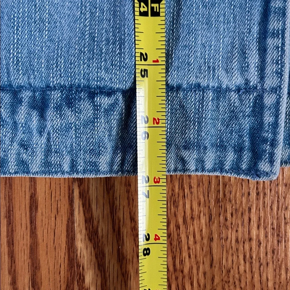 Carols Denim Double-breasted Jean Jacket Large Anchor Print Buttons w/Pockets S